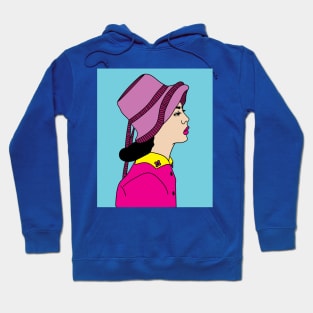 Colorful Retro Woman With Hat Hoodie